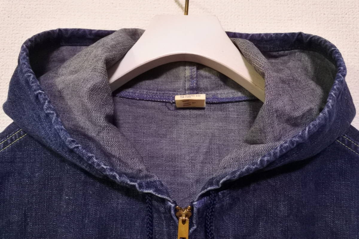 DENIME ORIZZONTI Denim Hoodie size 42 旧ドゥニーム デニム パーカー