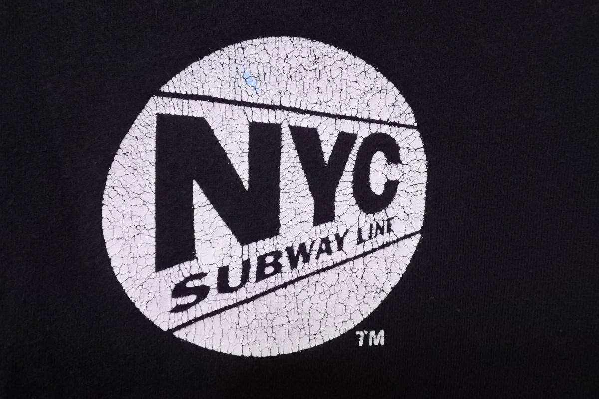 90's-00's NYC SL NEW YORK SUBWAY LINE Tee size XL ニューヨーク サブウェイ 地下鉄 Tシャツ ブラック_画像10