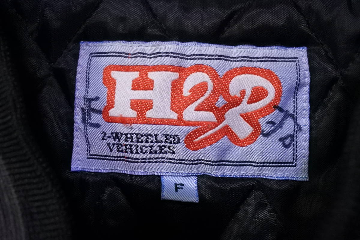 HONDA HOT RACING STAFF H2R Varsity Jacket size M ホンダ 中綿 スタジャン ブラック×グレー 当時物_画像4