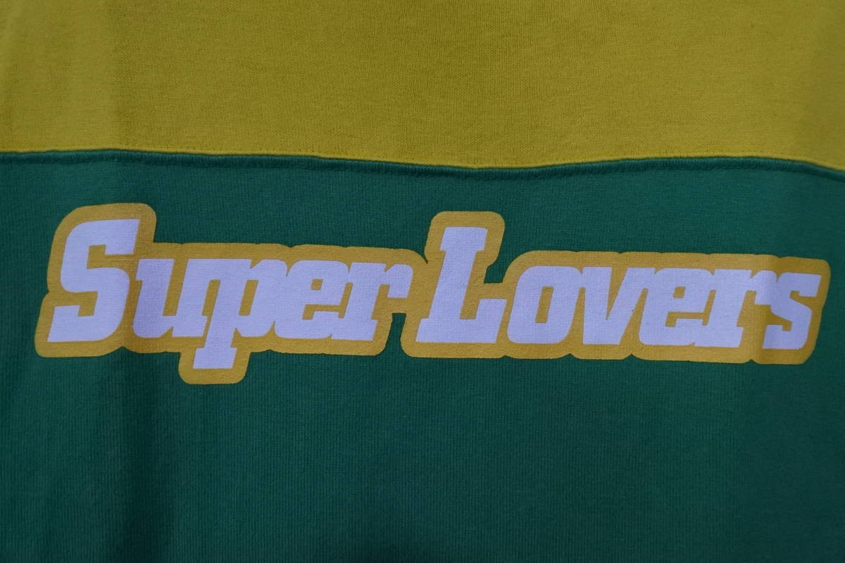 SUPER LOVERS Vintage Tee size M スーパーラヴァーズ Tシャツ グリーン×イエロー 当時物_画像6