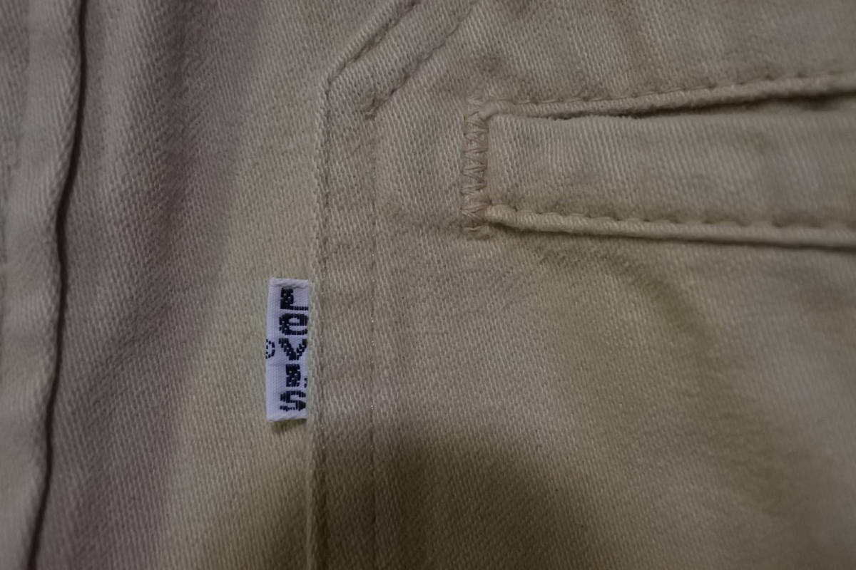 70's Levi's リーバイス コットンツイル シャツ ジャケット size M-L 生成り 白タブ ビンテージ_画像7
