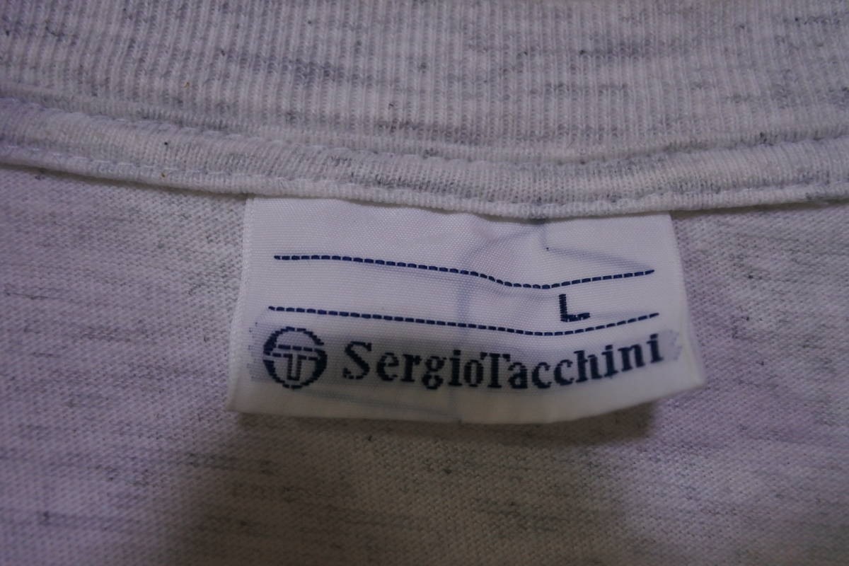 90's SERGIO TACCHINI Vintage Tee size L セルジオタッキーニ Tシャツ 霜降り 杢グレー_画像4