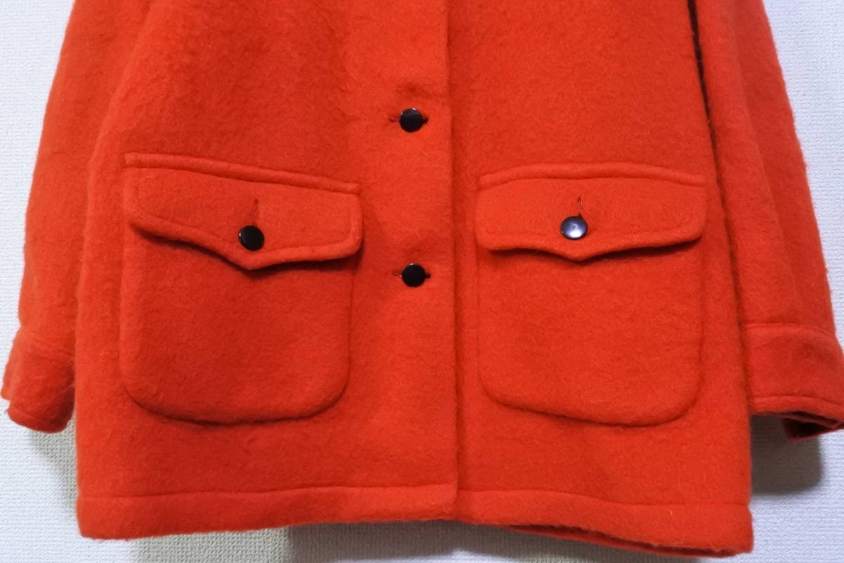 70's HUDSON'S BAY ハドソンベイ レディース ウールジャケット ブランケット size M-L オレンジ カナダ製_画像3