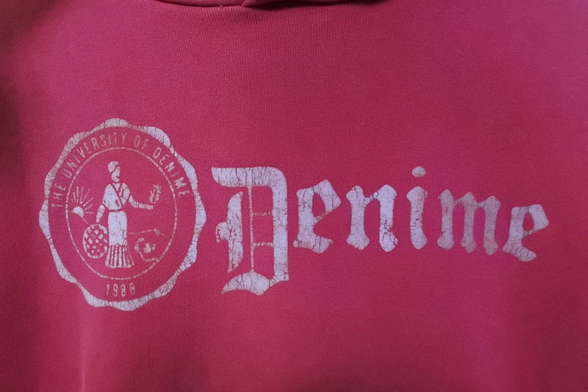 DENIME ORIZZONTI Hoodie size M 旧ドゥニーム スウェット パーカー オリゾンティ レッド 日本製_画像3