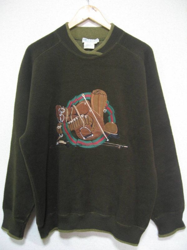 OLD GUCCI Vintage sweater MADE IN ITALY size M オールドグッチ セーター イタリア製 深緑 希少