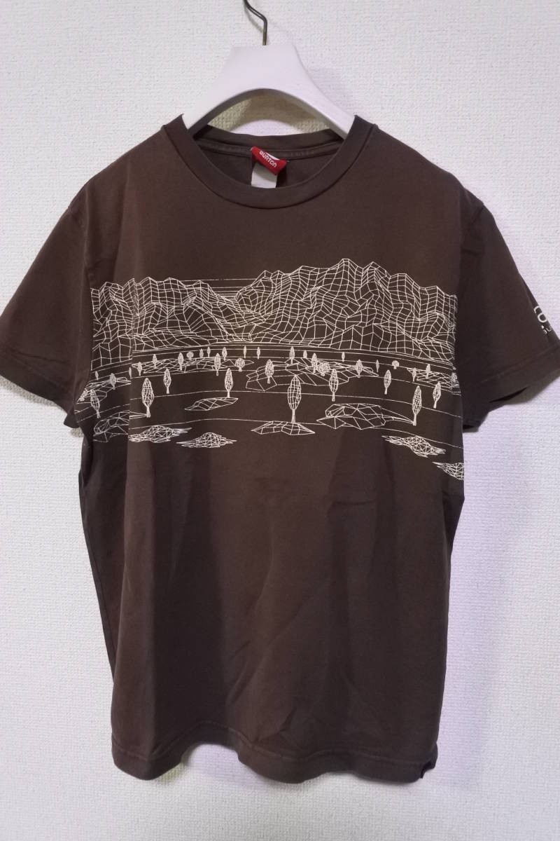 00's BURTOM ak Graphic Vintage Tee size XS-S バートン アート Tシャツ ダークブラウン アーカイブ_画像1