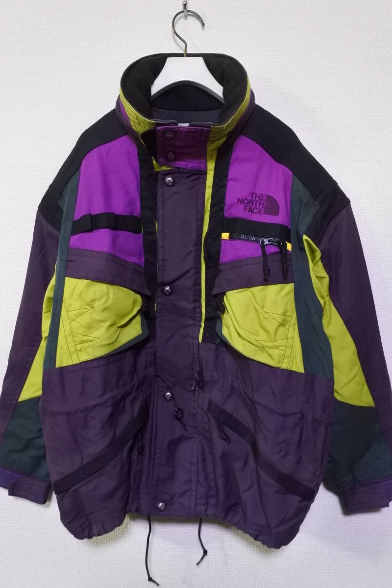 90's THE NORTH FACE SKI WEAR ノースフェイス スキーウェア ジャケット size M 紫×緑×ライム 日本製_画像1