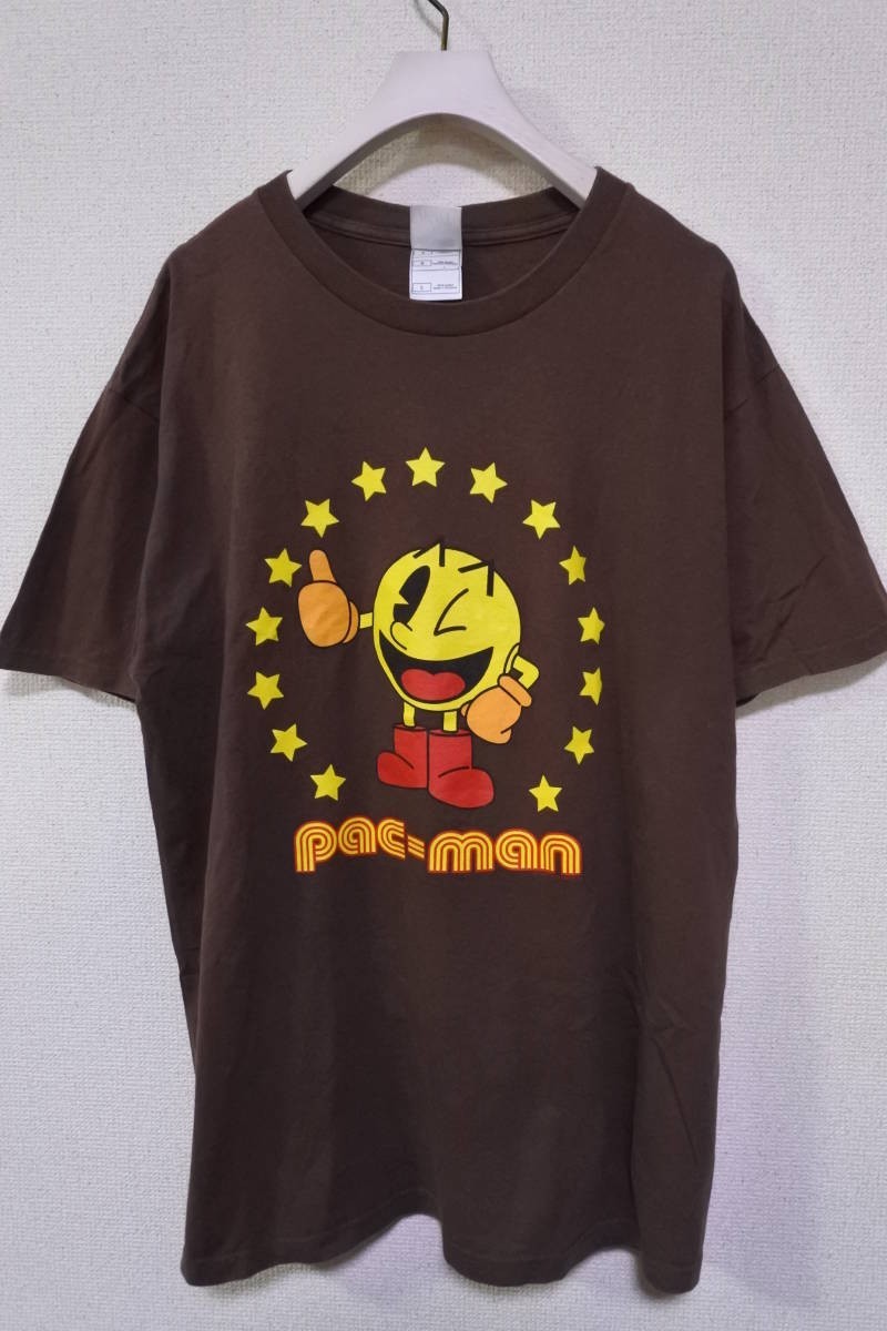 00's NAMCO PAC-MAN FRUIT OF THE LOOM Tee size L ナムコ パックマン Tシャツ ブラウン Y2K_画像1