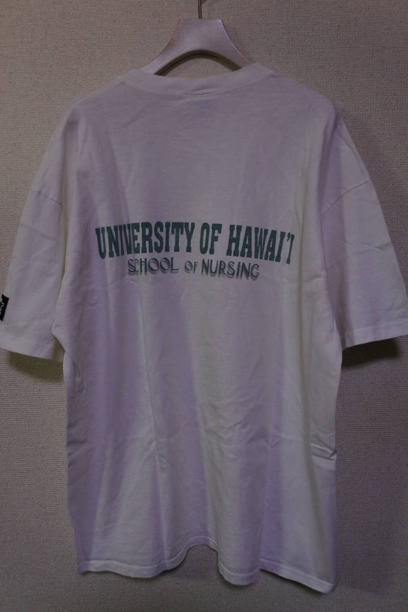 90's STARTER UNIVERSITY OF HAWAII Vintage Tee size L スターター ハワイ大学 Tシャツ ホワイト_画像2
