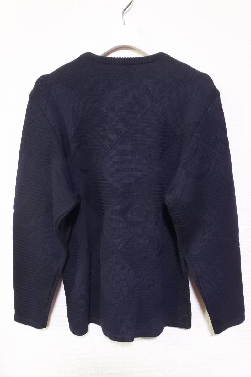 Christian Dior SPORTS ウール ニット セーター size M シャドーロゴ 総柄 ブラック_画像2