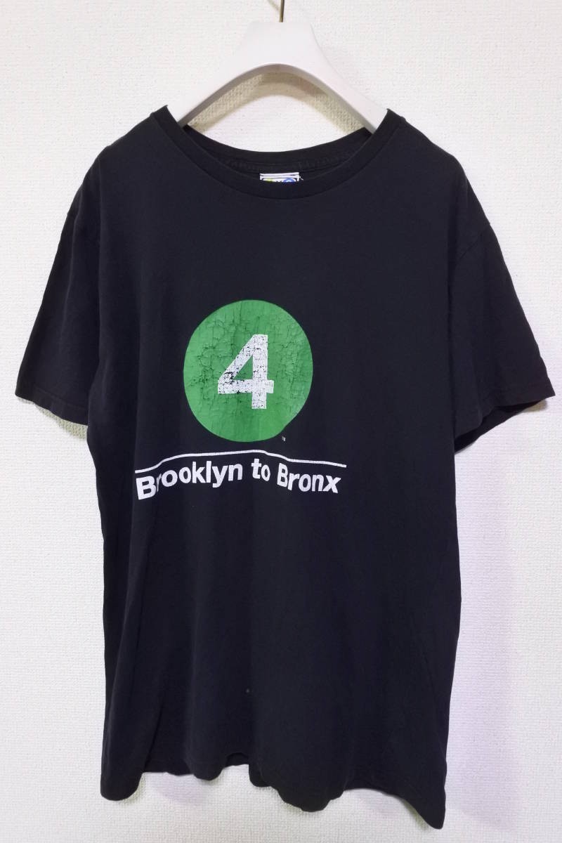 90's-00's NYC SL NEW YORK SUBWAY LINE Tee size XL ニューヨーク サブウェイ 地下鉄 Tシャツ ブラック_画像1