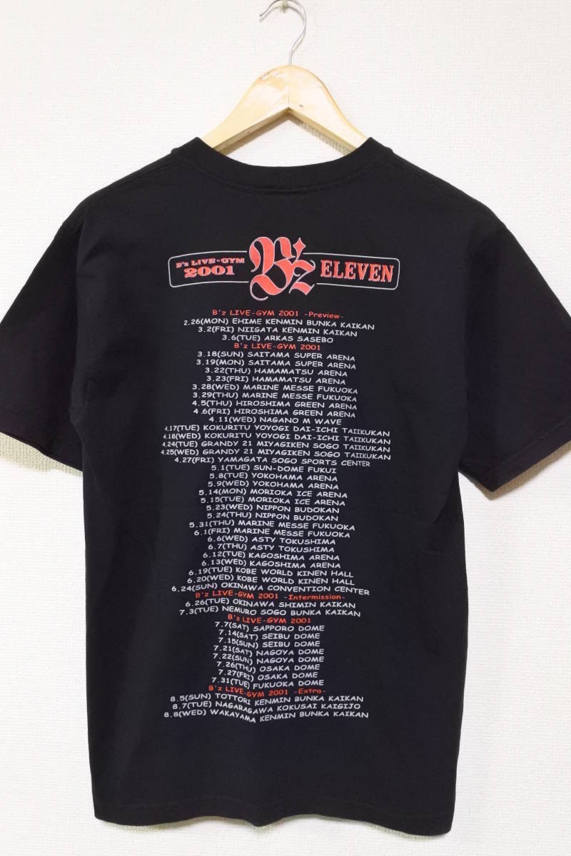 B'z LIVE-GYM 2001 ELEVEN TOUR Tee size M ビーズ イレブン ツアー フォト Tシャツ ブラック_画像2