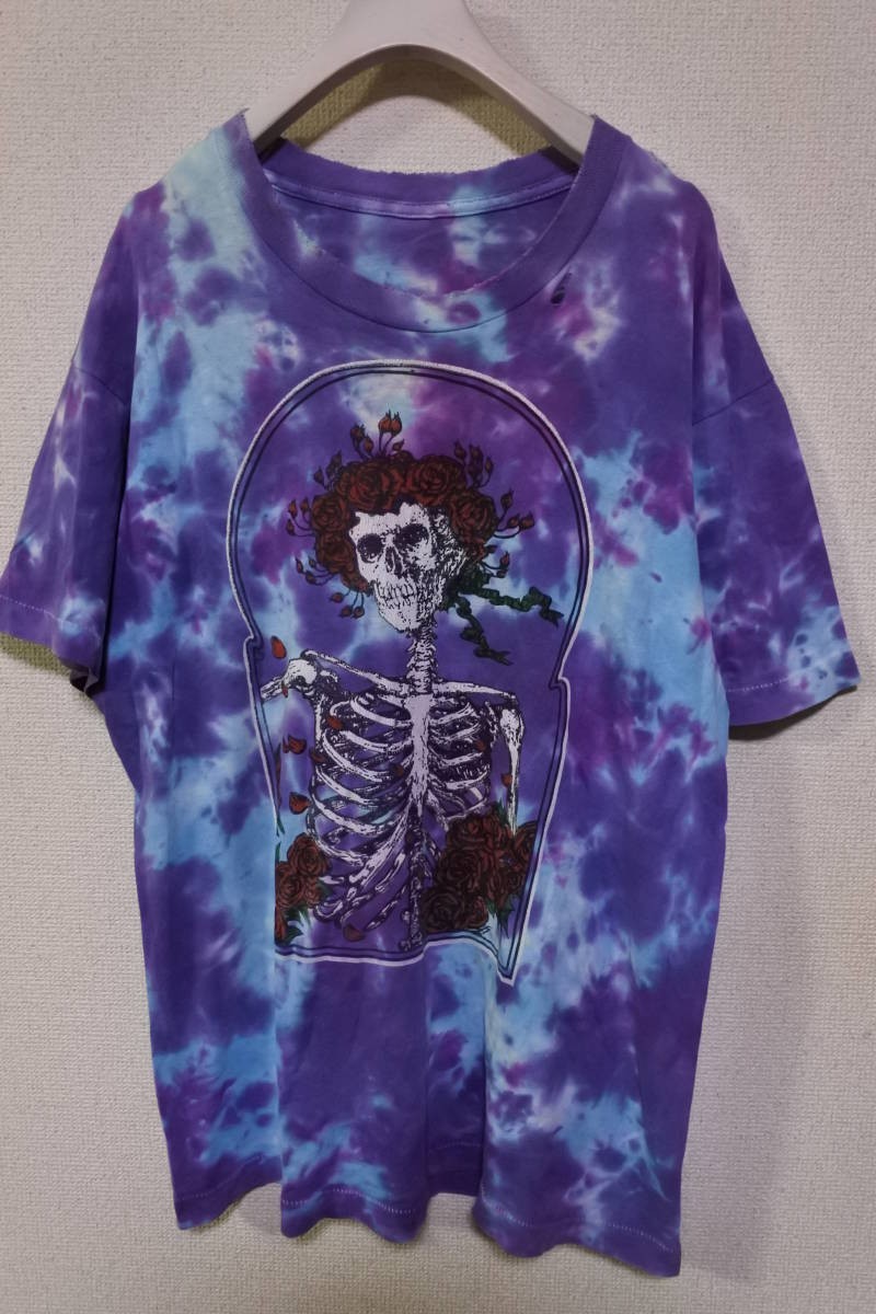 90's GRATEFUL DEAD Skull Rose Vintage Tee size L-XL グレイトフルデッド スカル ローズ タイダイ Tシャツ ビンテージ