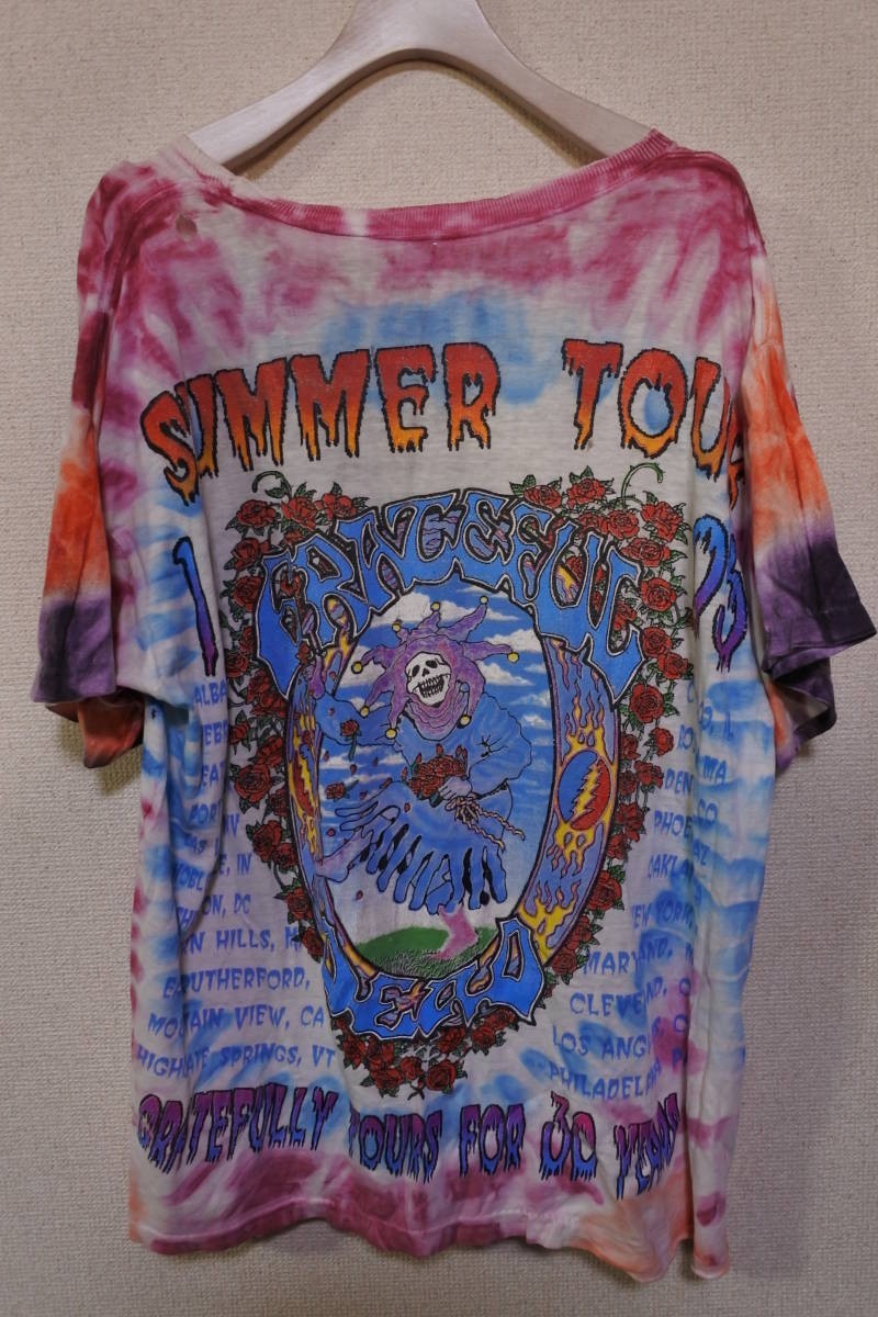 90's GRATEFUL DEAD 1995 SUMMER TOUR 30th Anniversary Vintage Tee size L-XL グレイトフルデッド ツアー Tシャツ タイダイ ビンテージ_画像2