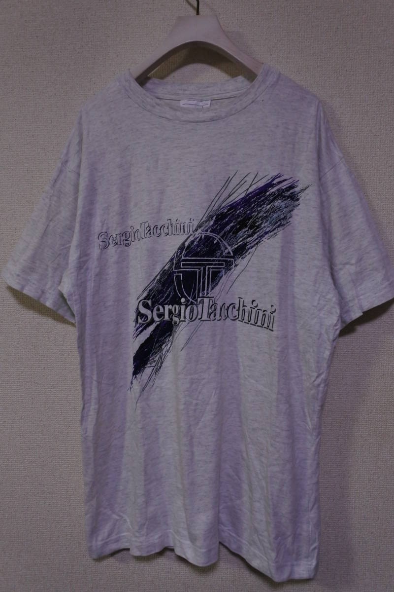 90's SERGIO TACCHINI Vintage Tee size L セルジオタッキーニ Tシャツ 霜降り 杢グレー_画像1