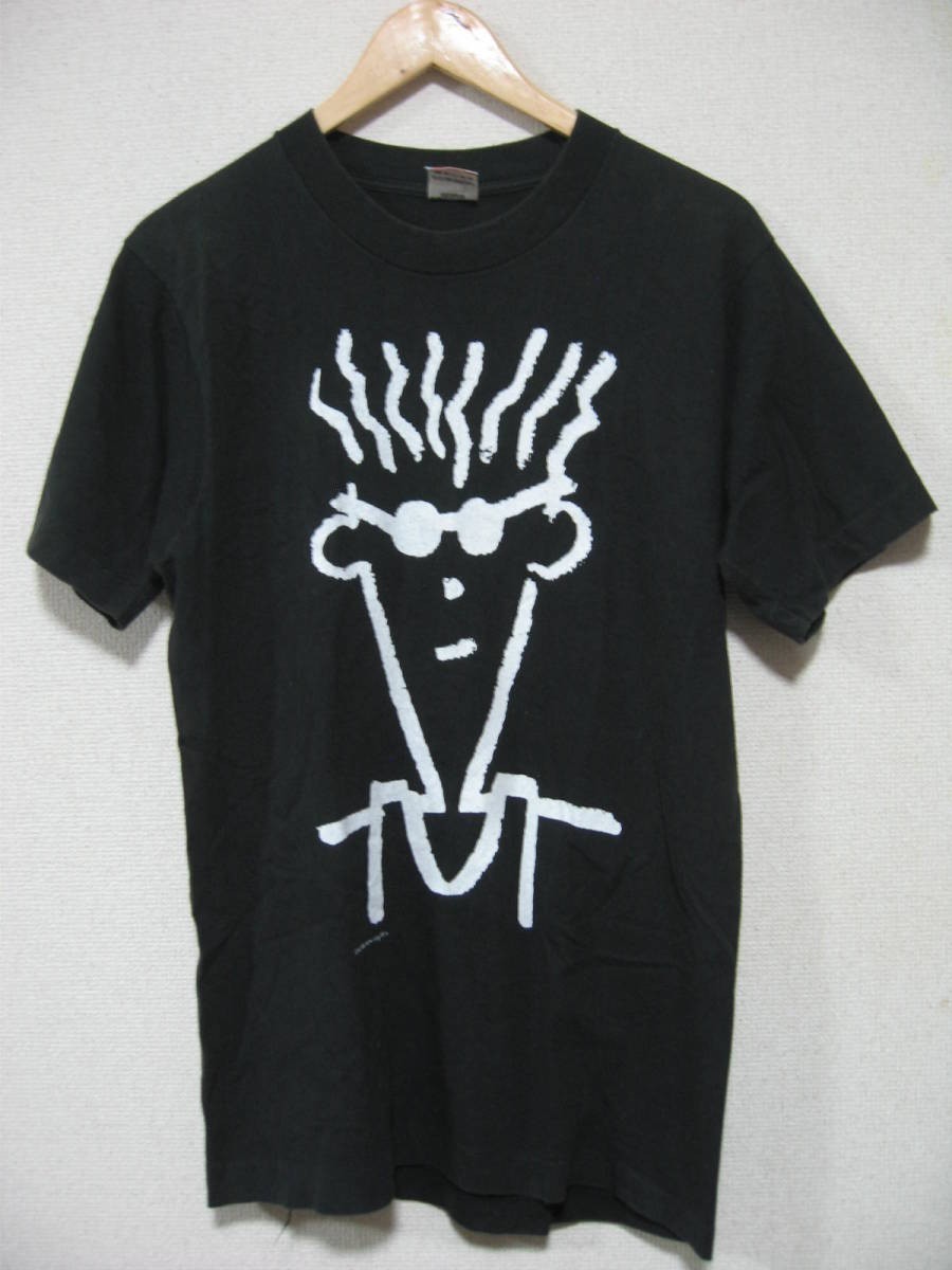 80's-90's Fido Dido Vintage FRUIT OF THE LOOM Tee size M USA製 ビンテージ Tシャツ ブラック_画像1