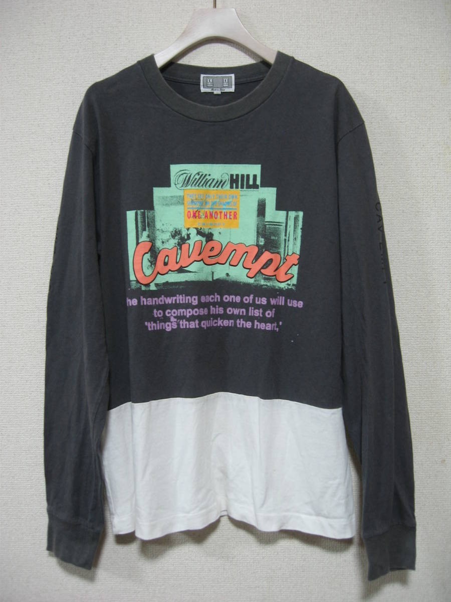 C.E CAVEMPT Graphic L/S Tee size M 長袖 グラフィック Tシャツ ロンT グレー×ホワイト スケシン