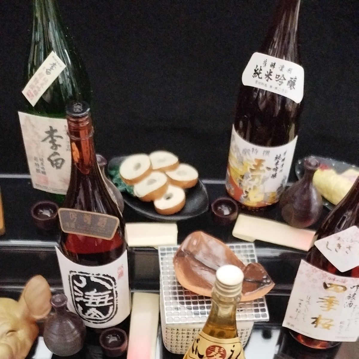 フィギュア版　沖縄物産展12点　日本酒食玩５点