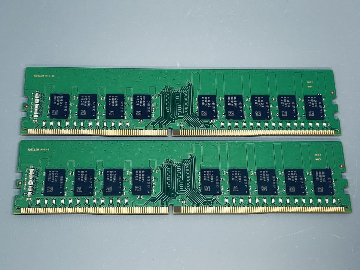 SAMSUNG DDR4 2666 ECC Unbuffered M391A2K43DB1-CTDQ 16GBx2枚組(計