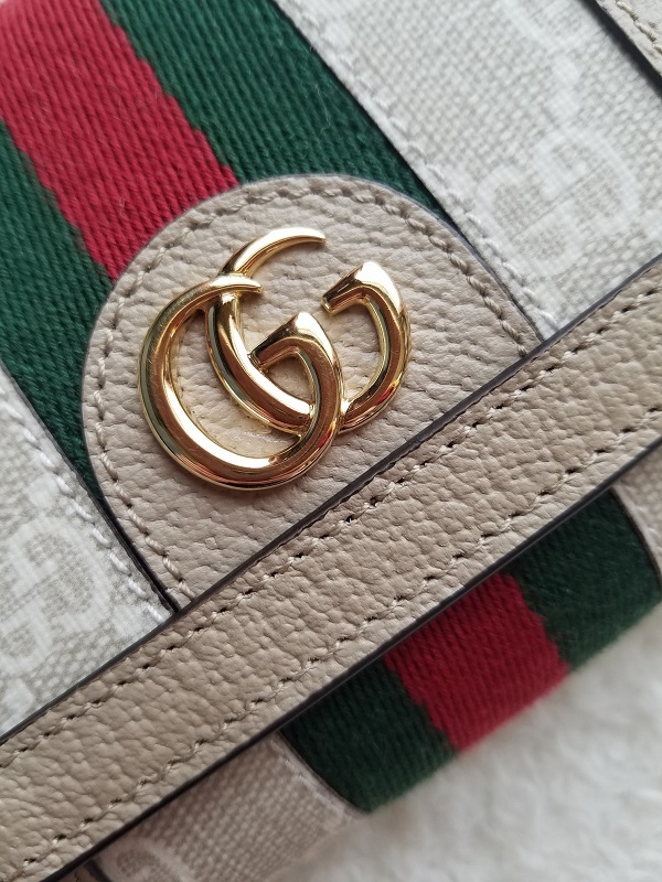 新品 GUCCI グッチ Ophidia オフィディア ２つ折り財布 Beige/White ベージュ/ホワイト 598662 UULAG 9682 