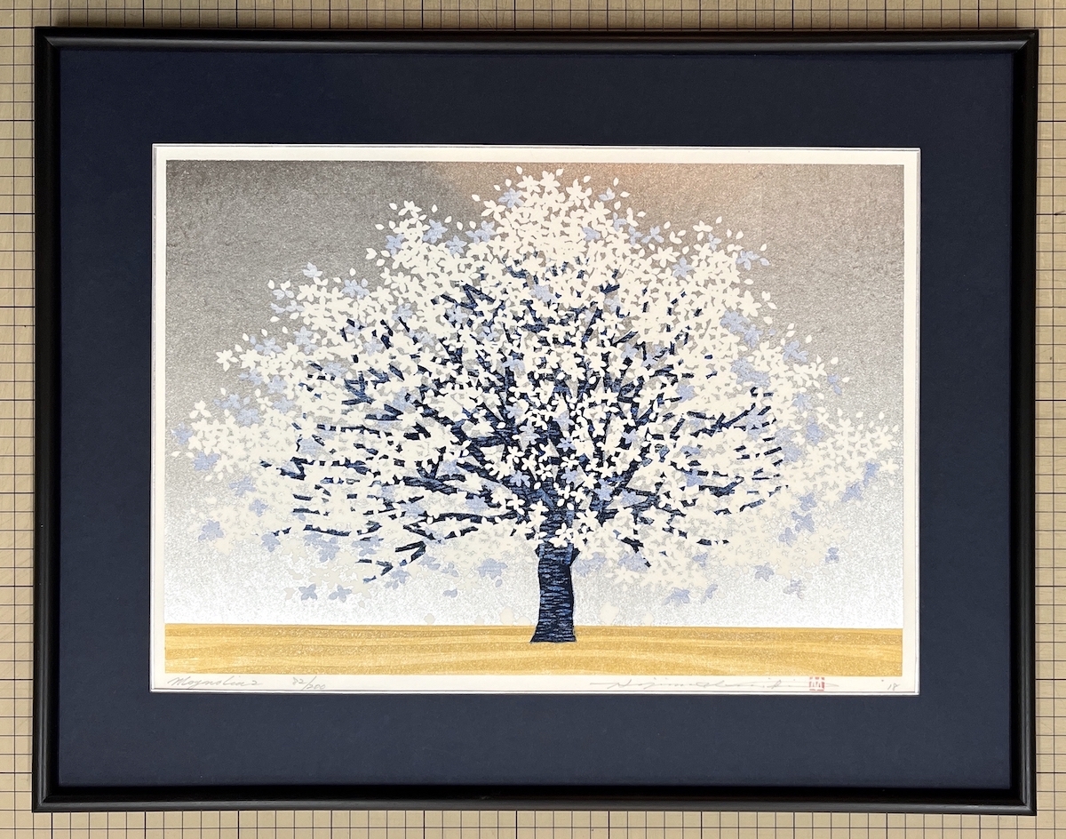 並木一　木版画「Magnolia 2」2018年　限定200　額装品