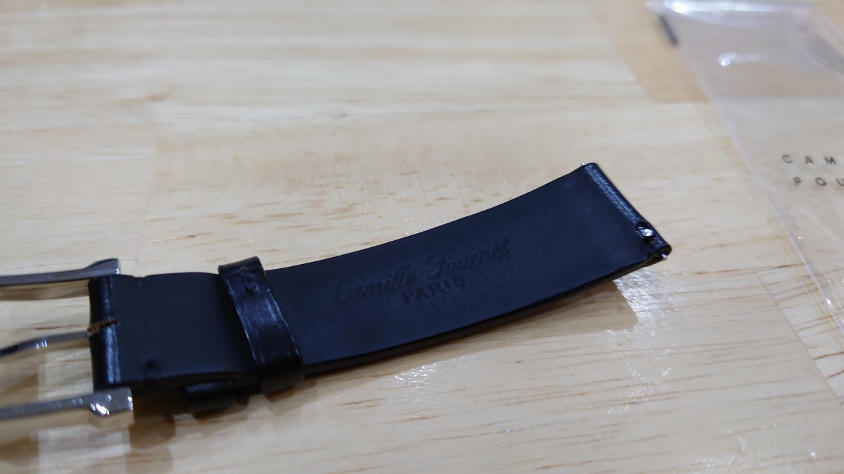 ほぼ未使用】カミーユフォルネ 19mm/16 mm コードバン ブラック ほぼ未使用】カミーユフォルネ 19mm/16 mm コードバン ブラック