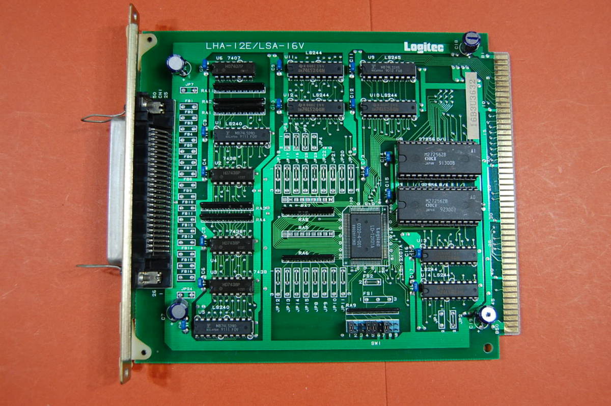 PC98 Cバス用 インターフェースボード Logitec LHA-12ES SASI HDD I/F? 動作未確認 現状渡し ジャンク扱いにて　R-126 3632 _画像1