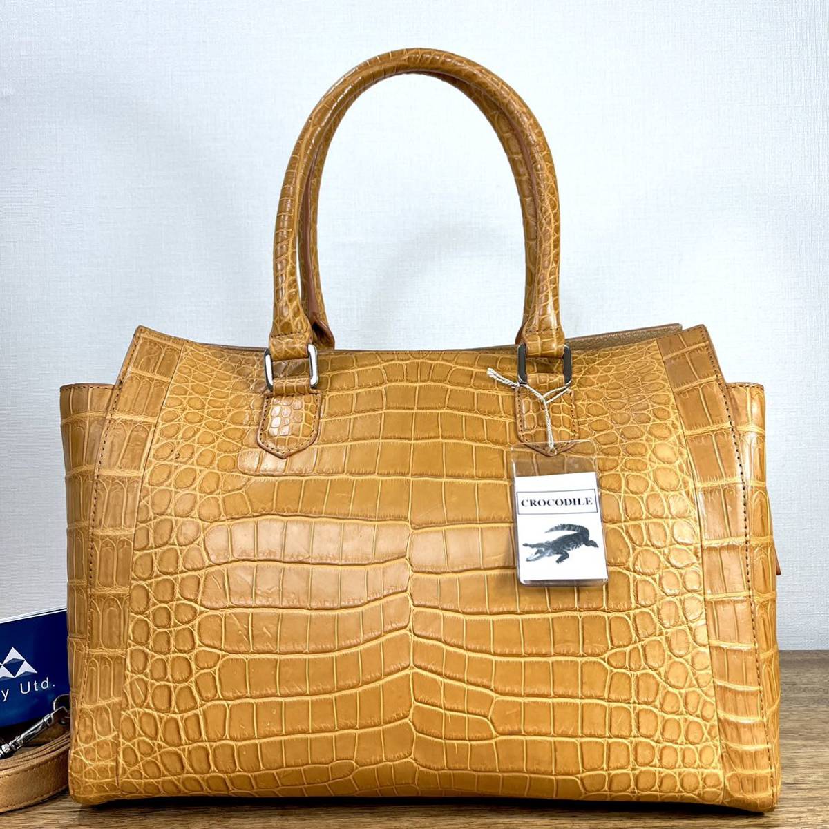 新品 最高級 マット クロコダイル 定30万 CROCODILE 両面 センター