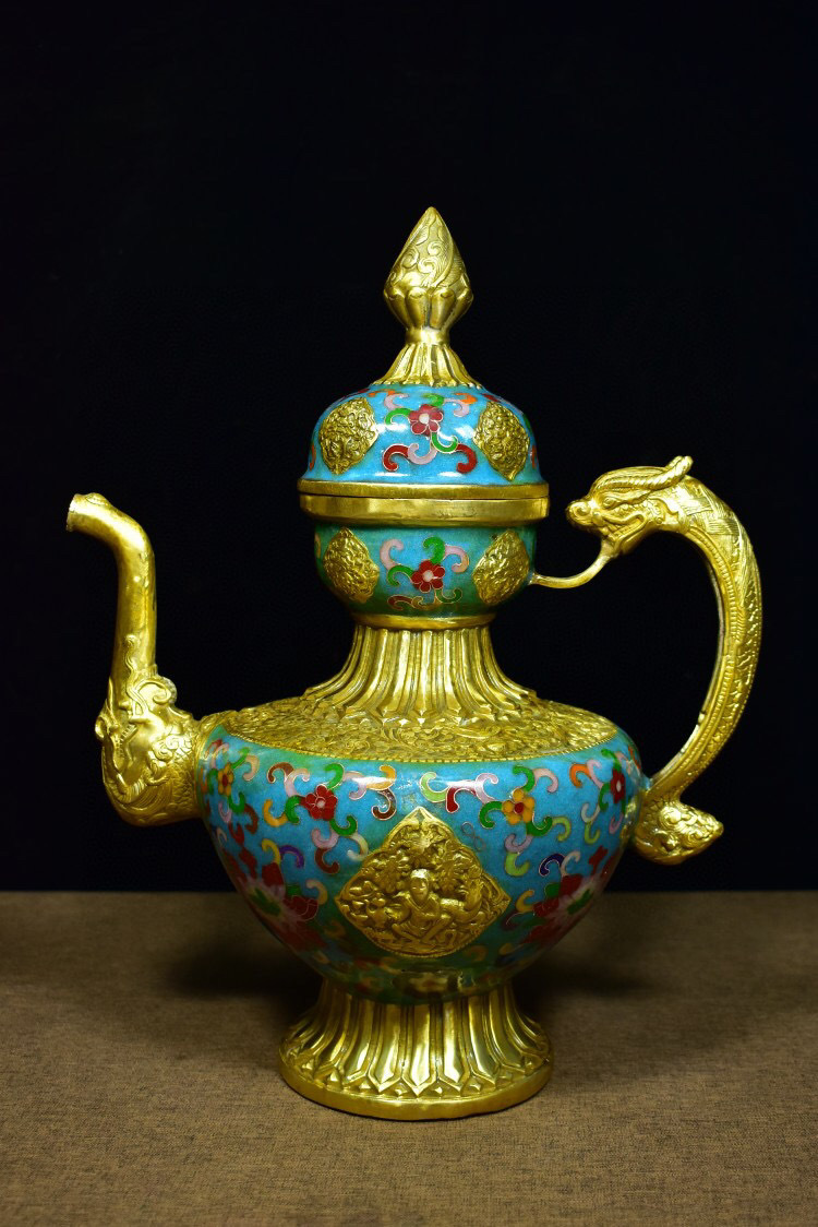 蔵友館蔵品・銅製・景泰藍・琺瑯彩・鳳紋・鼻煙壺】・希少珍品・置物
