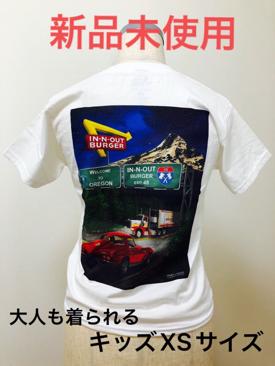 【新品未使用】IN-N-OUT BURGER/大人も着られるキッズTシャツ