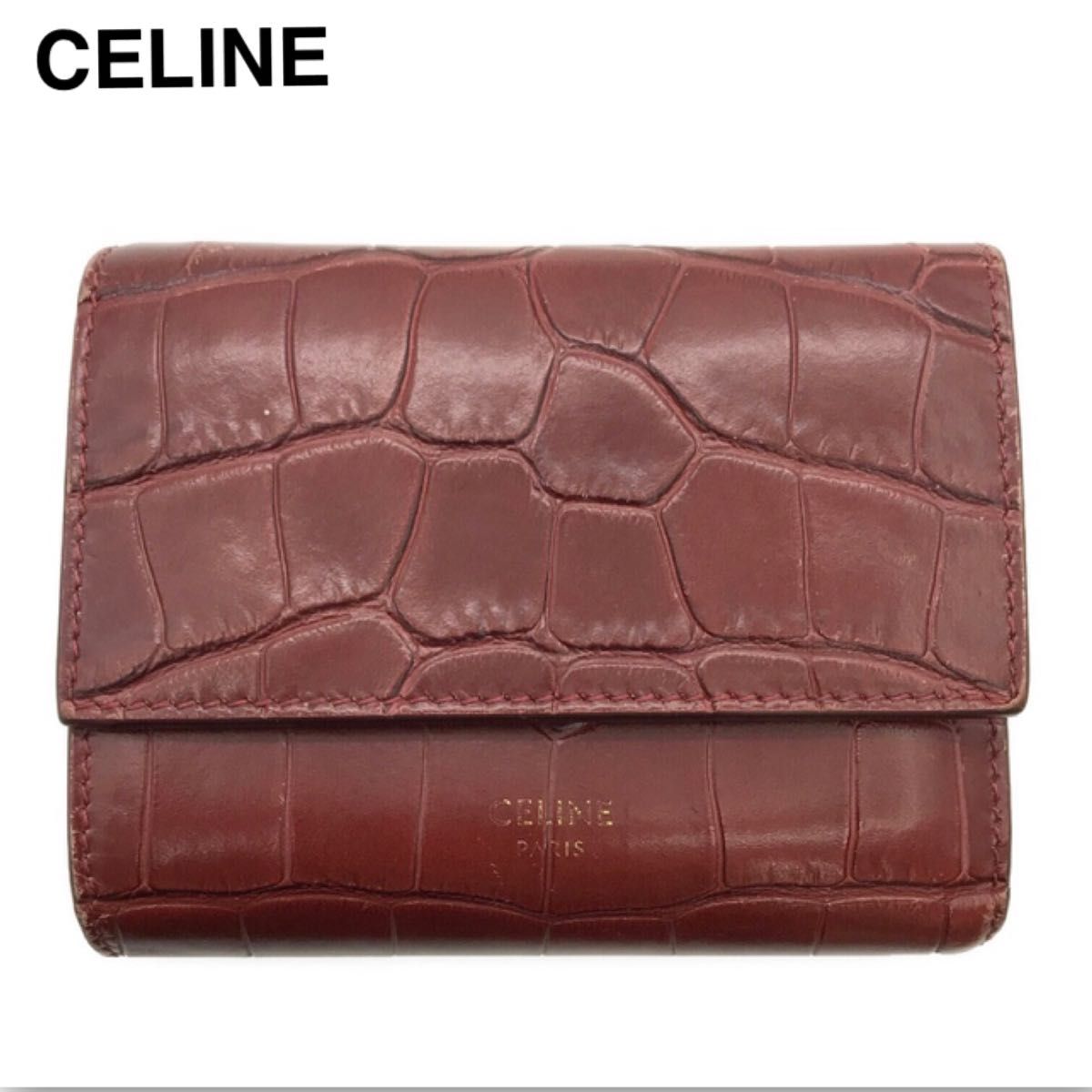 セリーヌ CELINE スモールトリフォード ウォレット 赤 財布