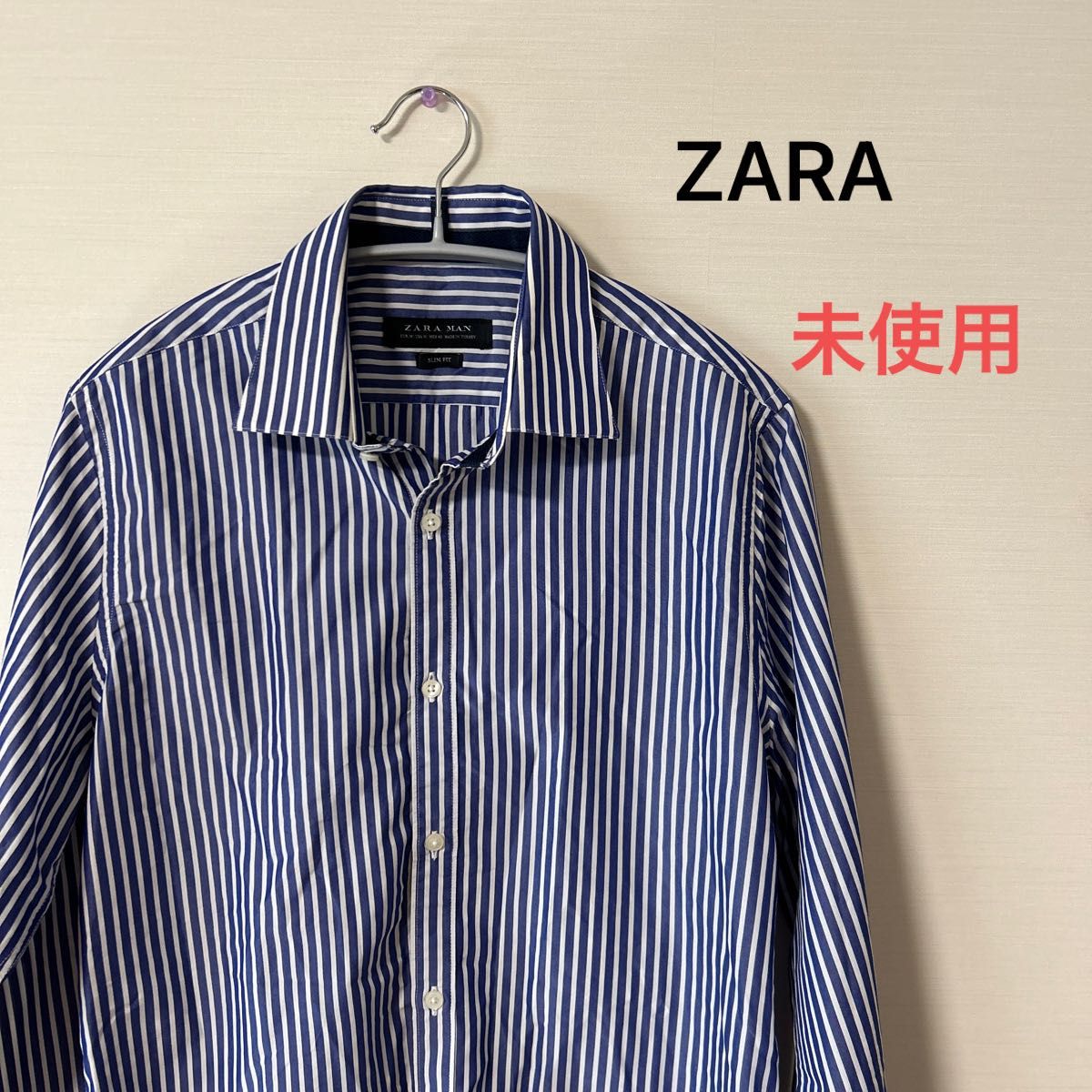 ZARA ザラ メンズ長袖シャツ ストライプシャツ　Mサイズ　未使用