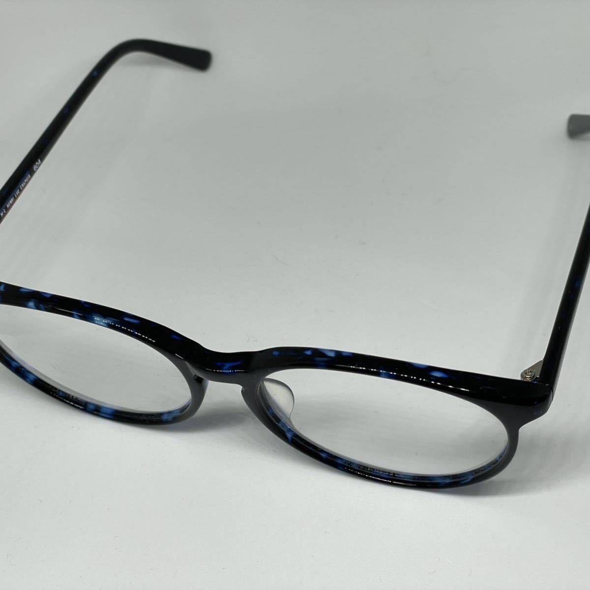 アウトレット レンズ交換対応 H・L HENRI LUC CHAPUIS ボストン メガネフレーム ブルーマーブル オプティーク 眼鏡 めがね