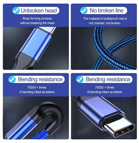 0.15m 15cm USB-A to USB-C データ転送・充電ケーブル 3A　耐久 ブラック　未使用品　送料無料_画像7