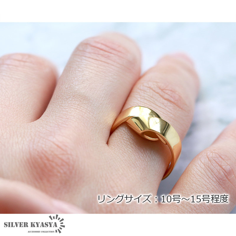  silver 925 ribbon ring knot ring ring 18K Gold .. ring silver free size open ring ( Gold )