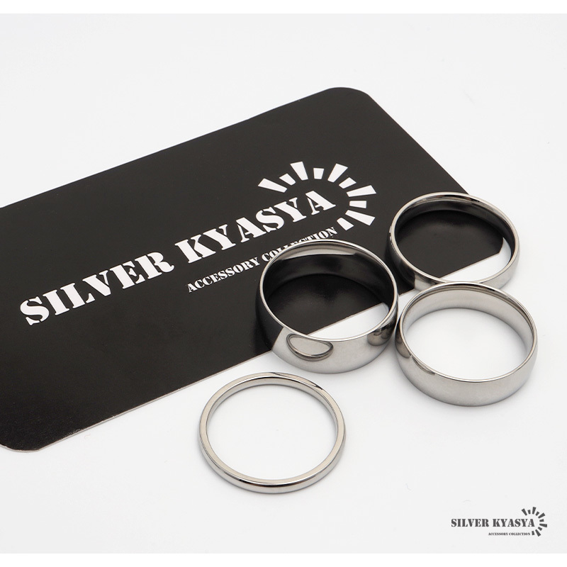 シルバーリング シンプルリング ステンレスリング 銀色 指輪 甲丸リング 金属アレルギー対応 (6mm幅、29号)_画像9