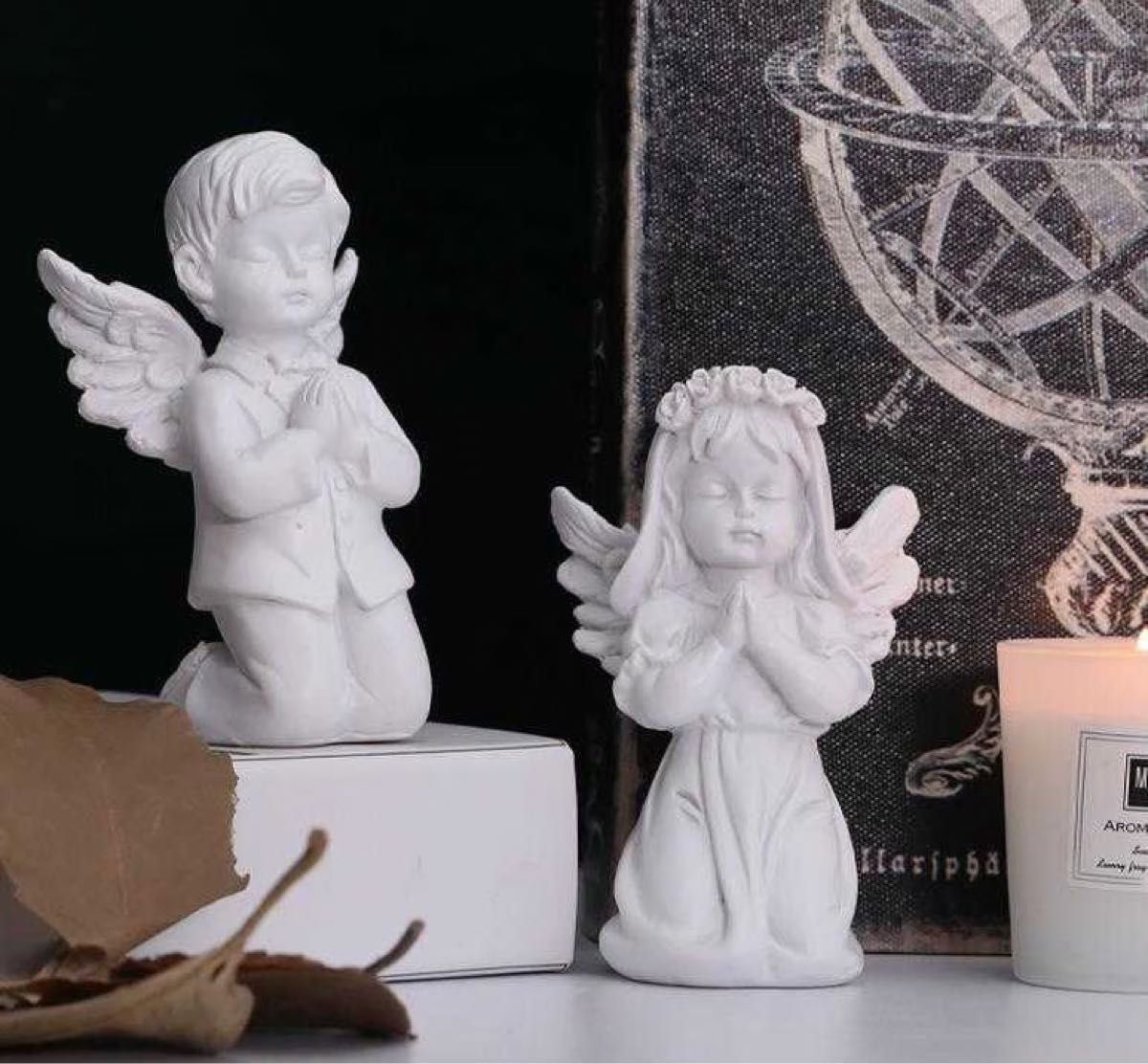 子供天使銅像　置物　インテリア装飾　天使の彫刻