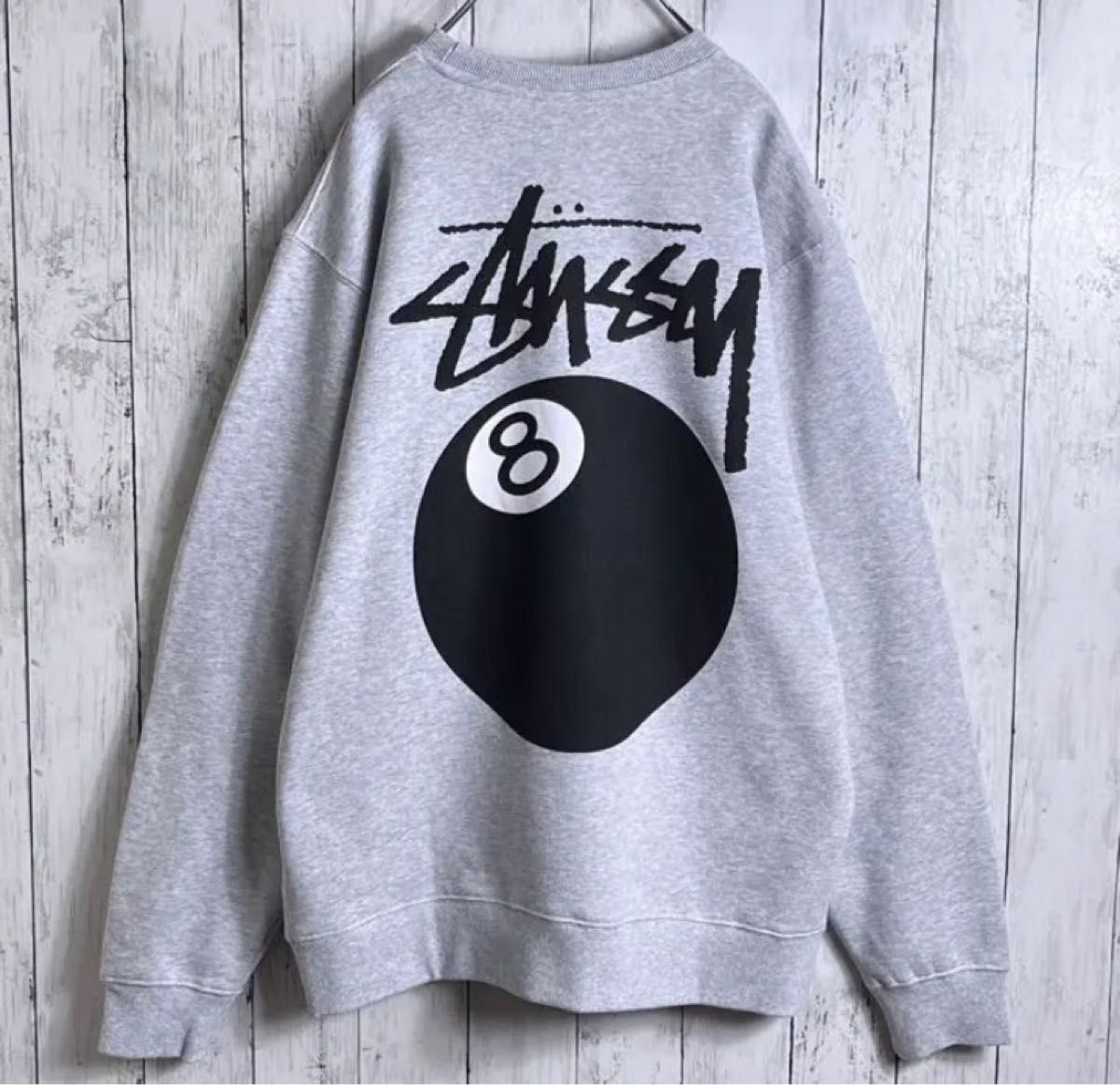 STUSSY スウェット 裏起毛 白 ロゴ - トレーナー