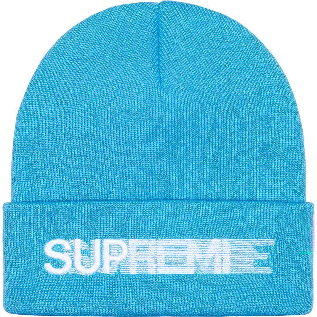 【新品未使用】 23SS 新作 新品 Supreme シュプリーム MOTION LOGO BEANIE モーションロゴ ビーニー ニット帽 帽子 ぼうし BLUE ブルー