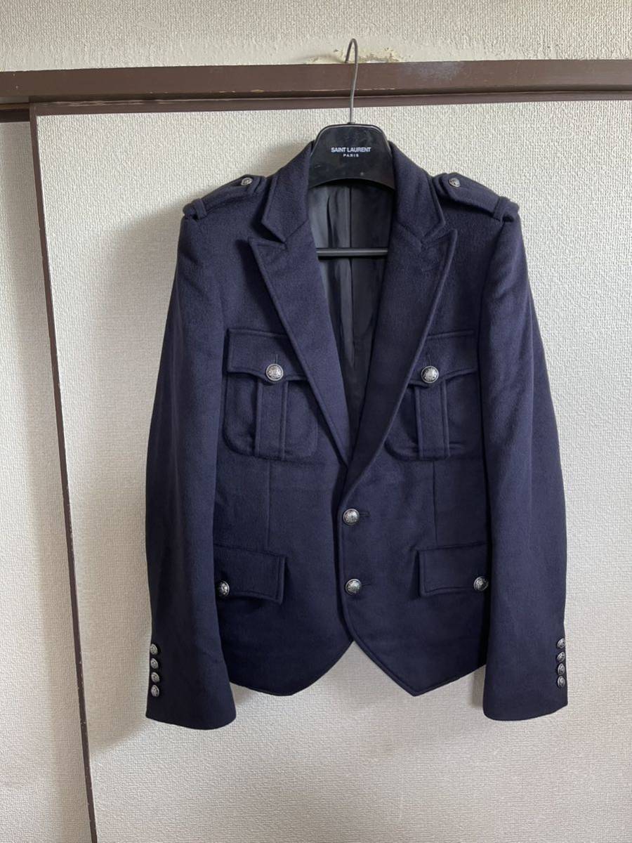 リアル 【即決】【良品】 JOHN ネイビー色 NAVY ブレザー ナポレオン