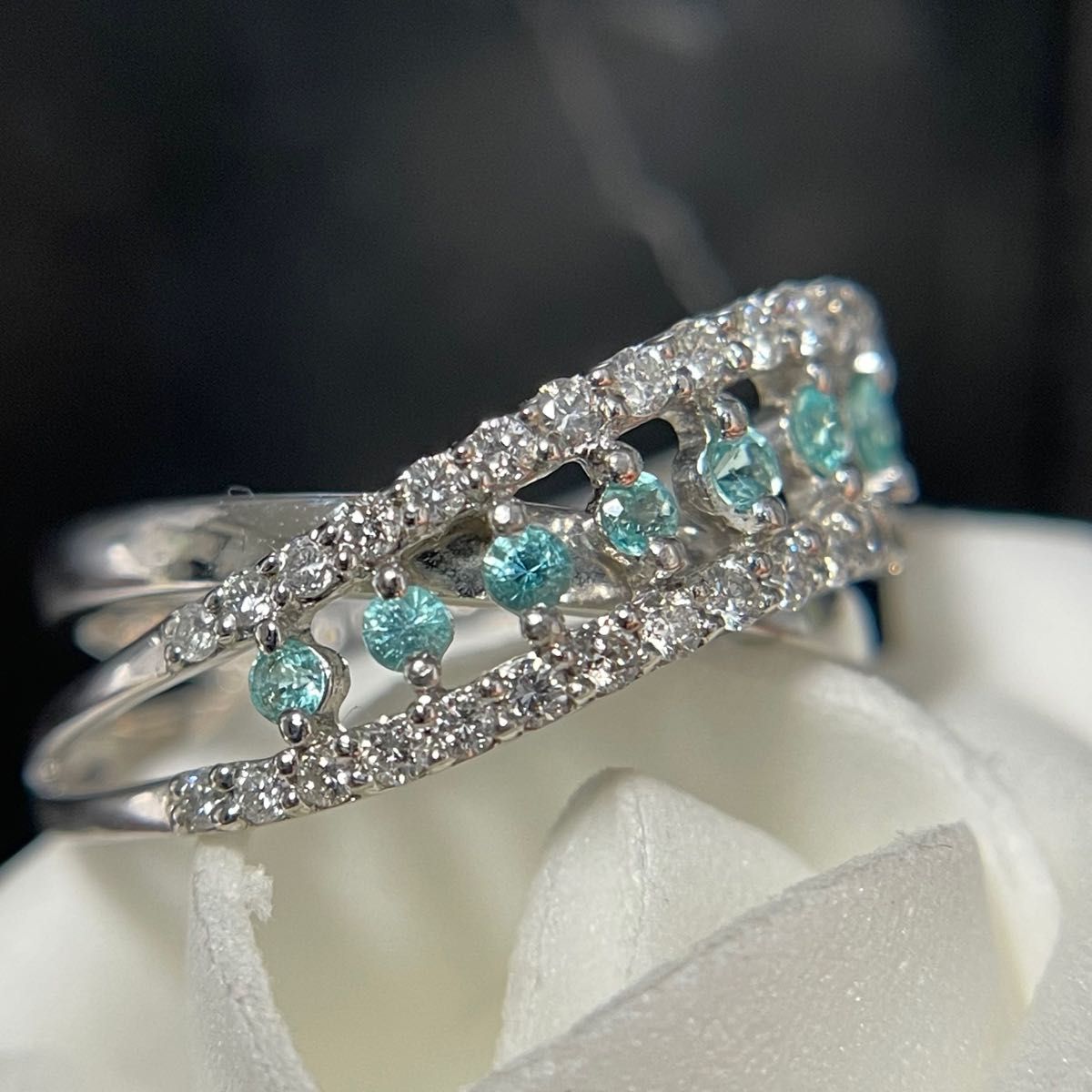 K18WGパライバトルマリンリング0.20ct | noonanwaste.com