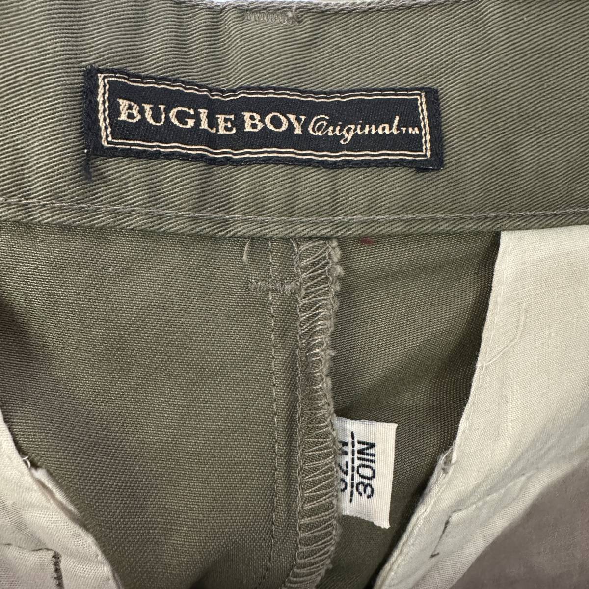 デッドストック 80s BUGLE BOY 3タック コットン チノ スラックス W32
