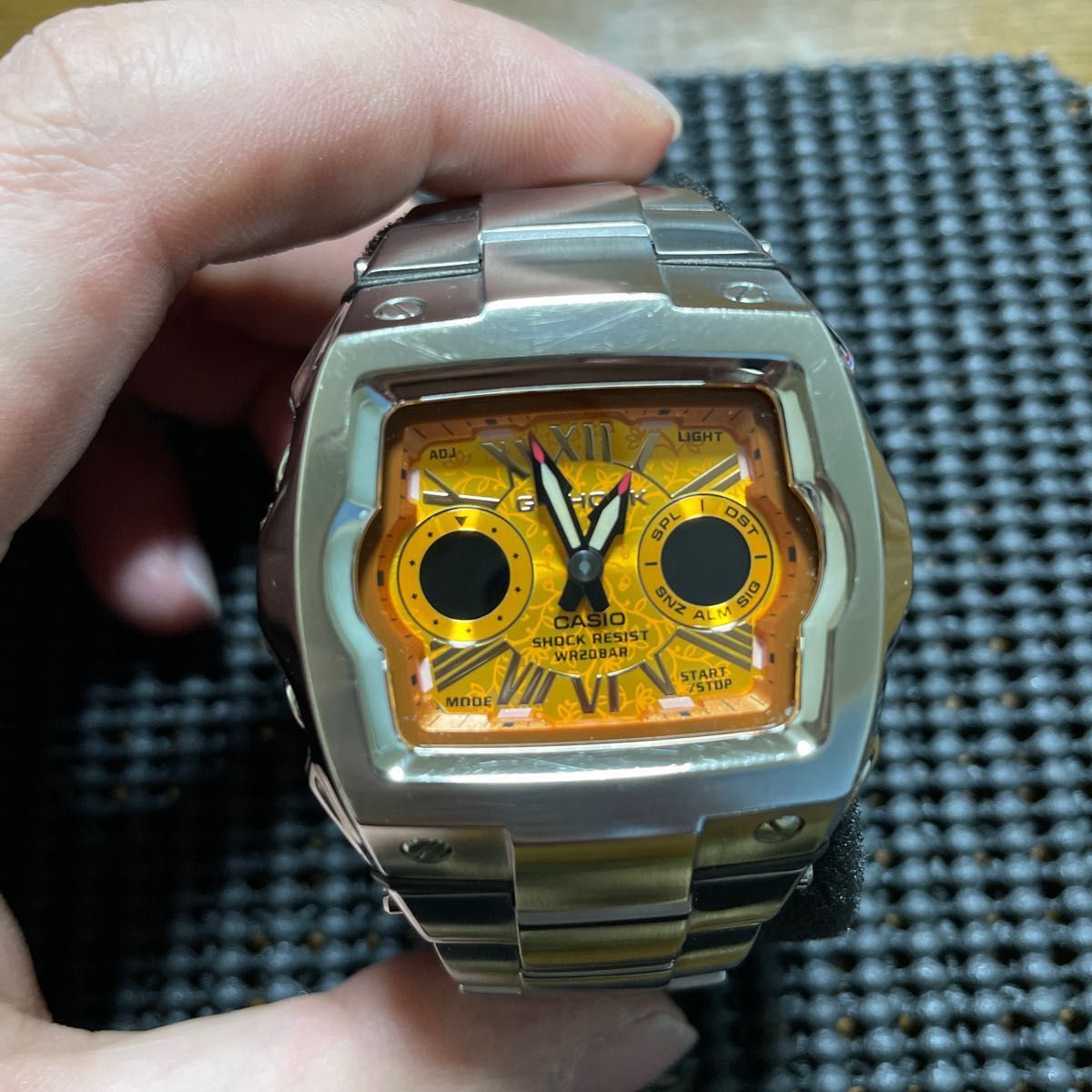 G-SHOCK G-011AD フルメタル　激レア　希少　Gショック　海外限定モデル　スクエア　文字盤　オレンジ　アナデジ