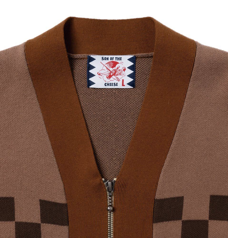 SON OF THE CHEESE Chessboard Check Cardigan Sano ba сыр вязаный кардиган жакет рубашка брюки футболка колпак 