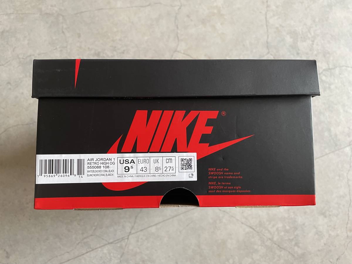 US9.5 27.5cm 未使用品 NIKE AIR JORDAN 1 RETRO HIGH OG Bleachd