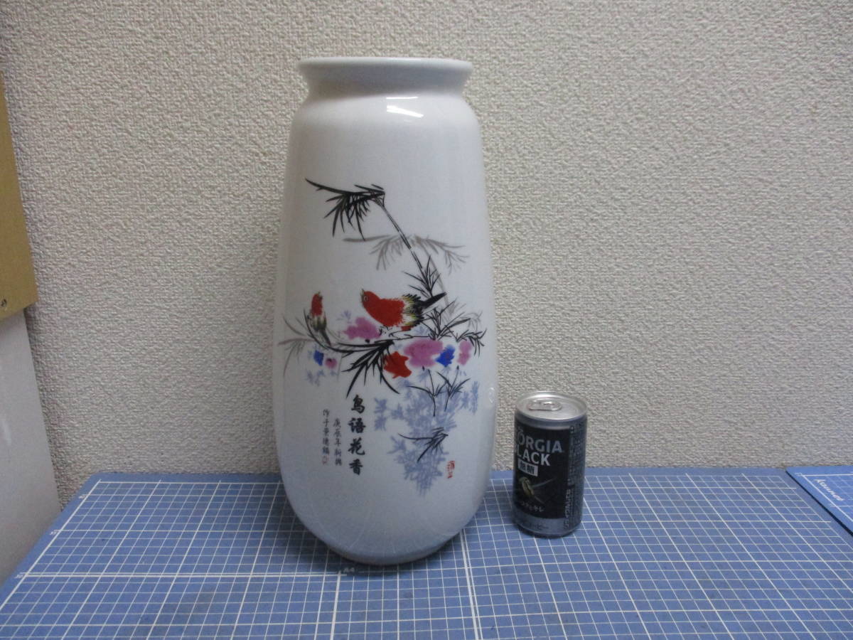 中国景徳鎮 花瓶 「鳥語花音」 検 中国、朝鮮半島 骨董陶磁器一般 色絵