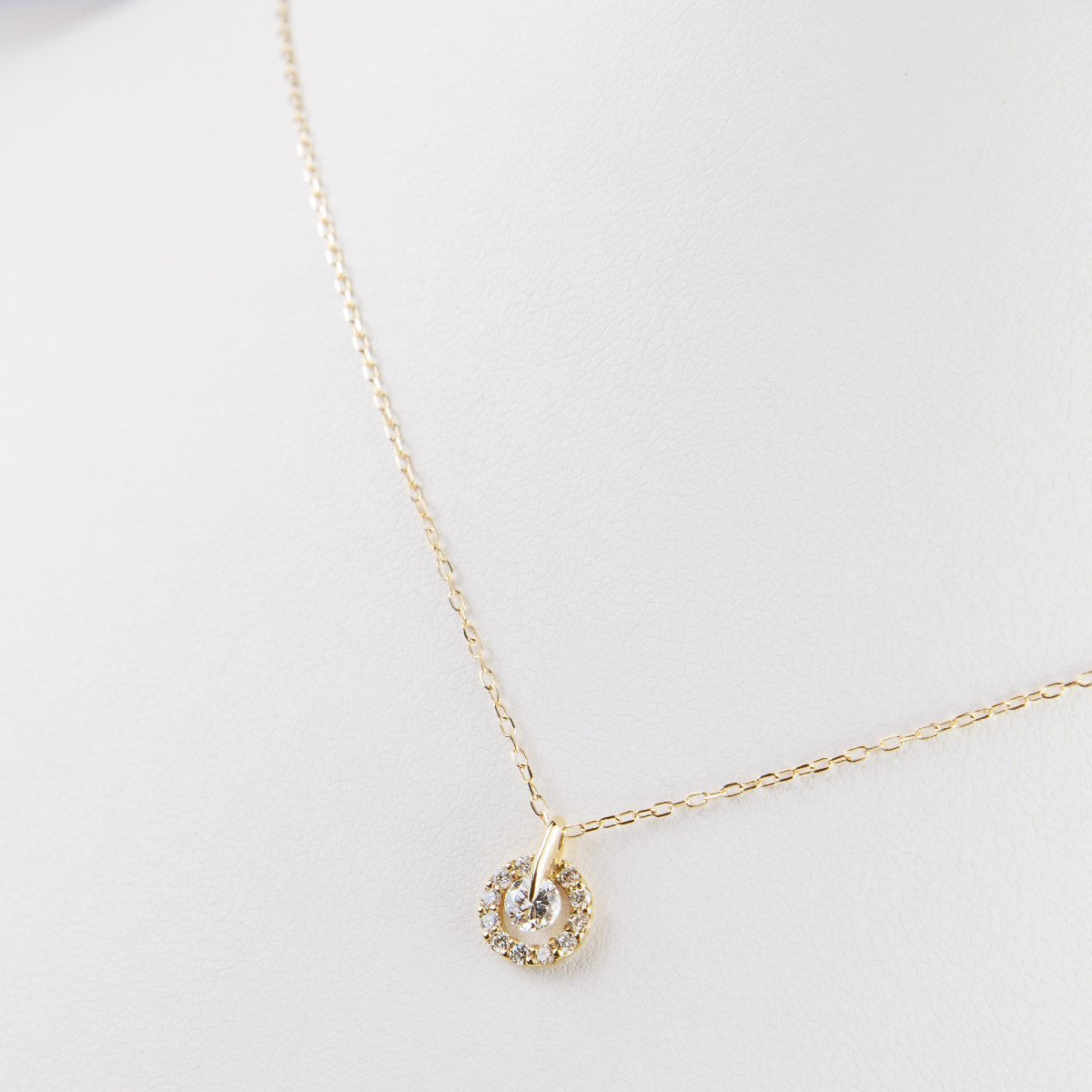 167番 天然ダイヤモンド ネックレス D0.203ct/メレ0.12ct ゴールド