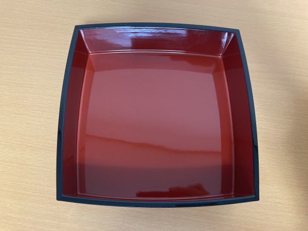 ■あけぼの 6.5寸 胴張三段重 重箱 黒 金 未使用品■_画像4