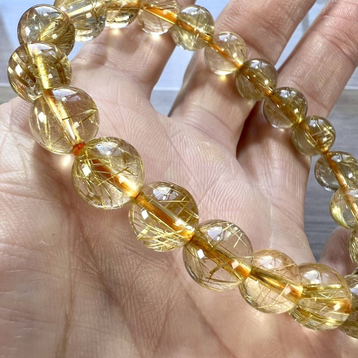ハイクオリティ ゴールドルチルブレスレット ルチルクォーツ