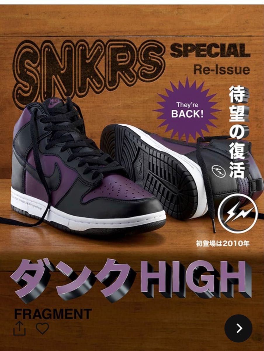 最終値下げ‼︎ NIKE DUNK HIダンクフラグメントデザイン北京30cm-